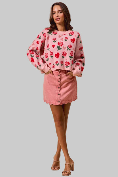 Ashley Scallop Edge Denim Mini Skirt