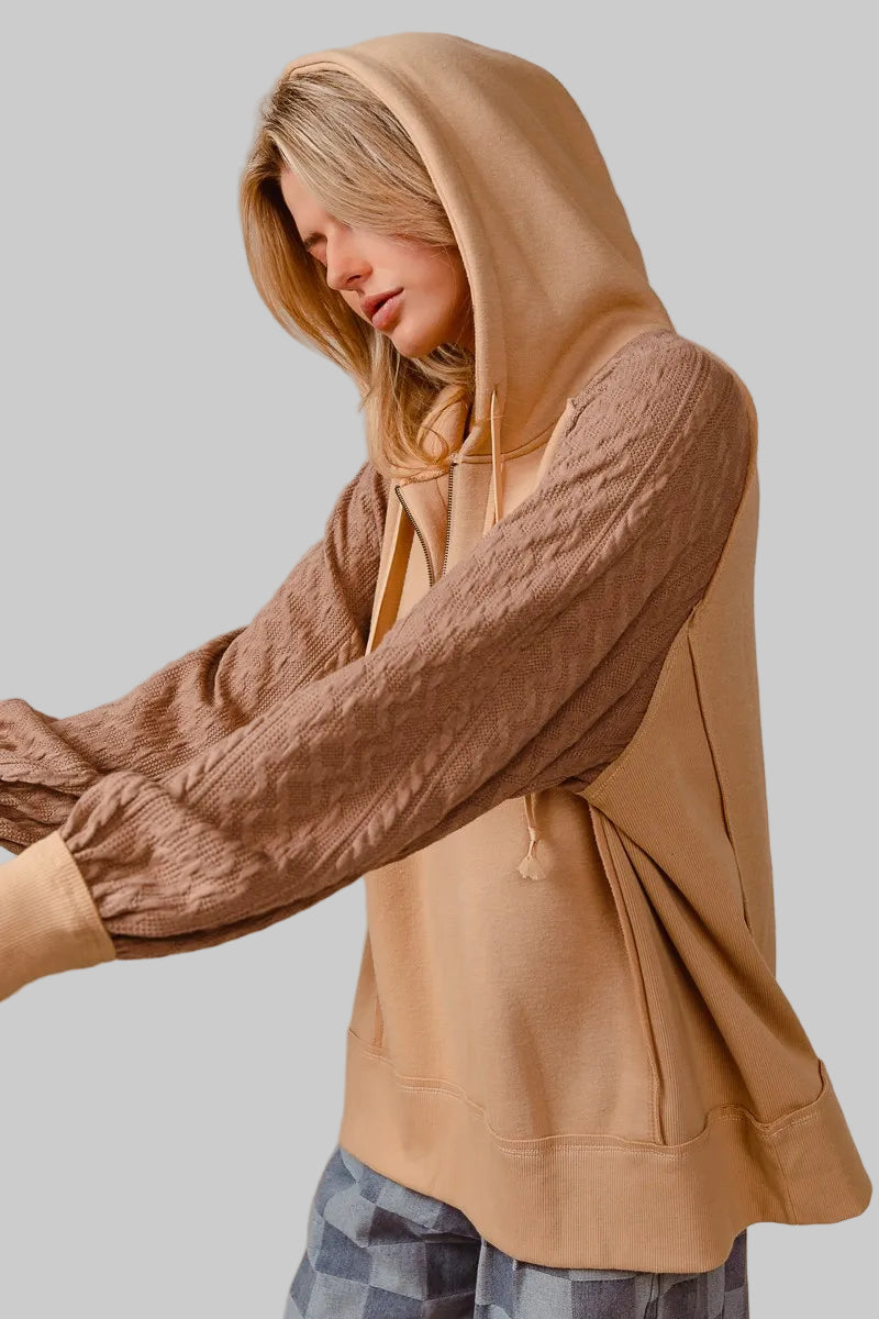 Autumn Half Zip Bohemian French Terry Hoodie