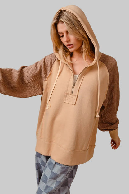 Autumn Half Zip Bohemian French Terry Hoodie