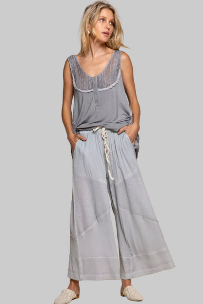Ava Boho Cozy Wide Leg Pants with Drawstring