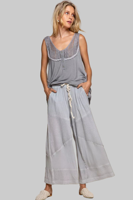 Ava Boho Cozy Wide Leg Pants with Drawstring