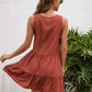 Avery Boho Country Western Tassel Tier Ruffle Mini Dress
