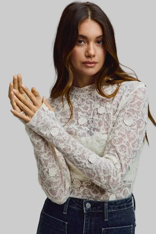 Ayla Boho Lace Long Sleeve Top