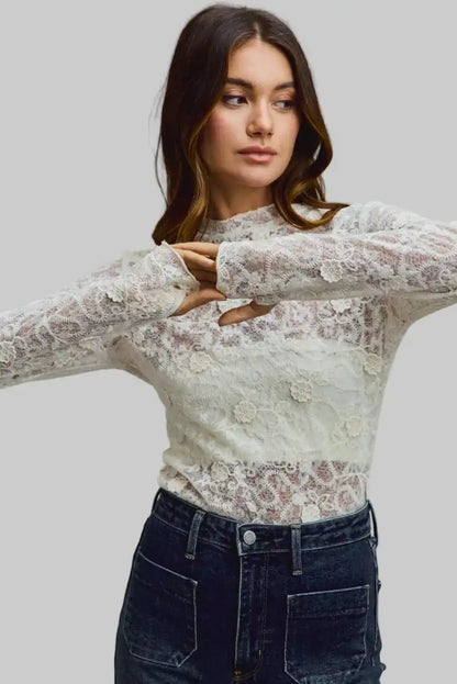 Ayla Boho Lace Long Sleeve Top