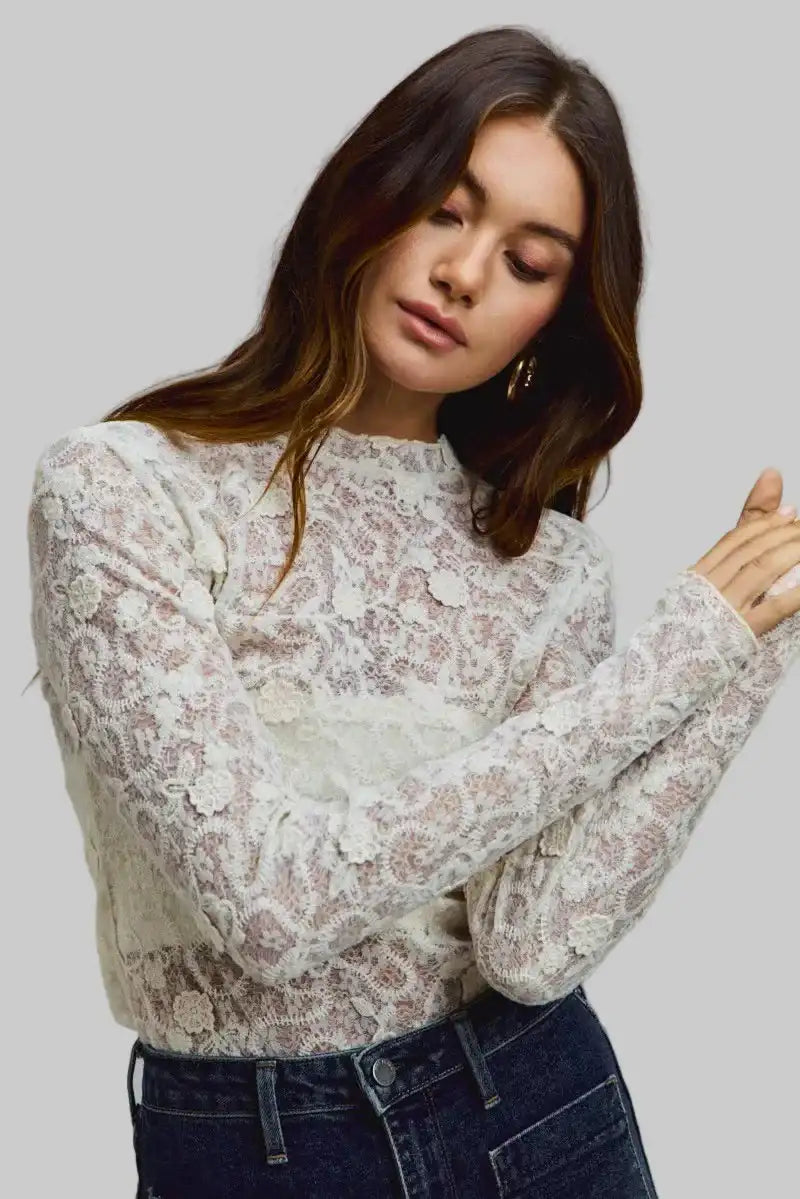 Ayla Boho Lace Long Sleeve Top