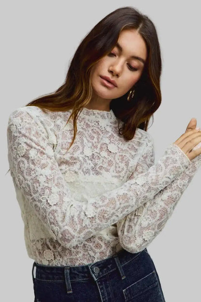 Ayla Boho Lace Long Sleeve Top