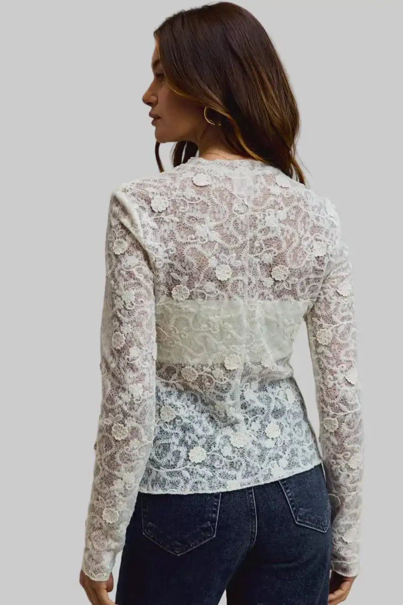 Ayla Boho Lace Long Sleeve Top