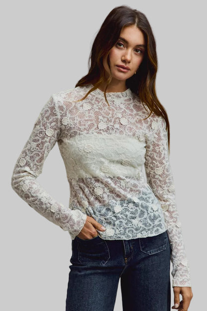 Ayla Boho Lace Long Sleeve Top