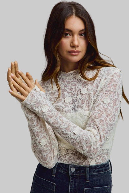 Ayla Boho Lace Long Sleeve Top