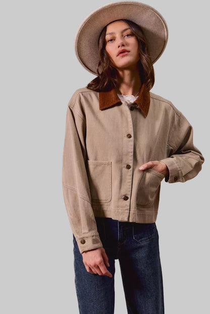 Becca Boho Twill Cropped Western Jacket 