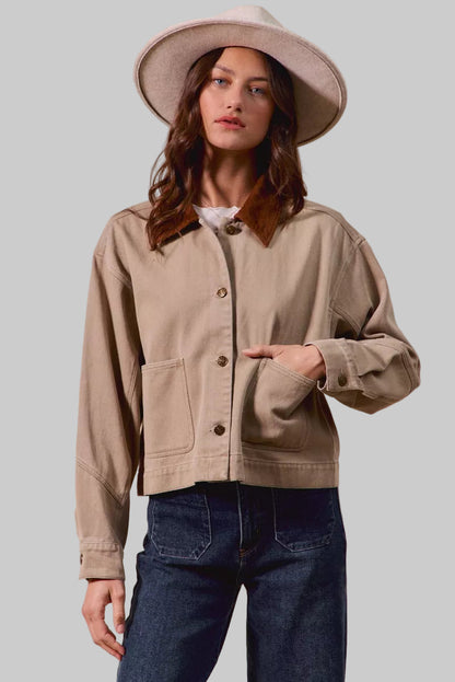 Becca Boho Twill Cropped Western Jacket 