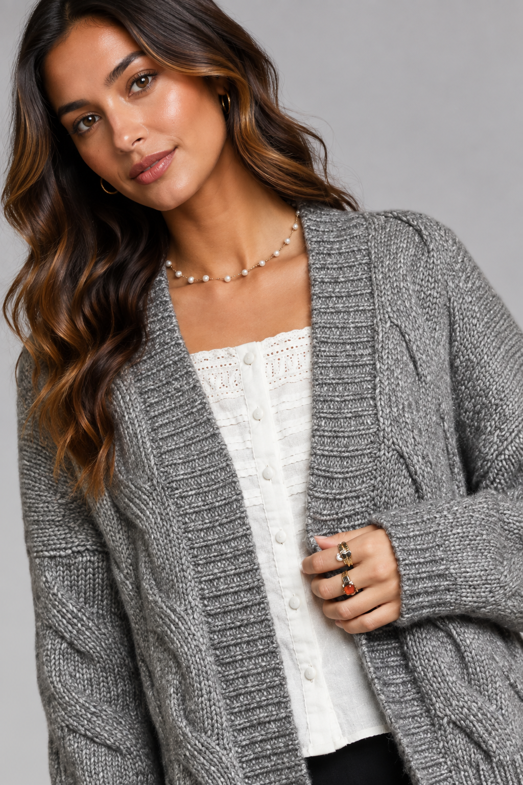 Bexley Chunky Cable Knit Cardigan
