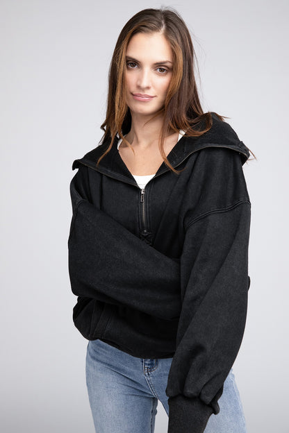 Bohemian Stitch Detailed Elastic Hem Hoodie