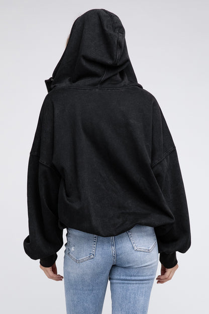 Bohemian Stitch Detailed Elastic Hem Hoodie