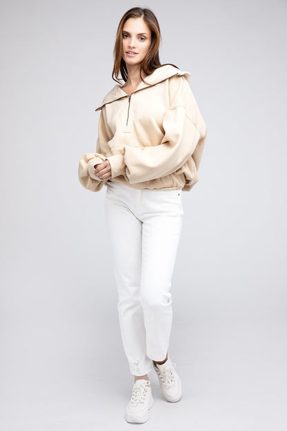 Bohemian Stitch Detailed Elastic Hem Hoodie
