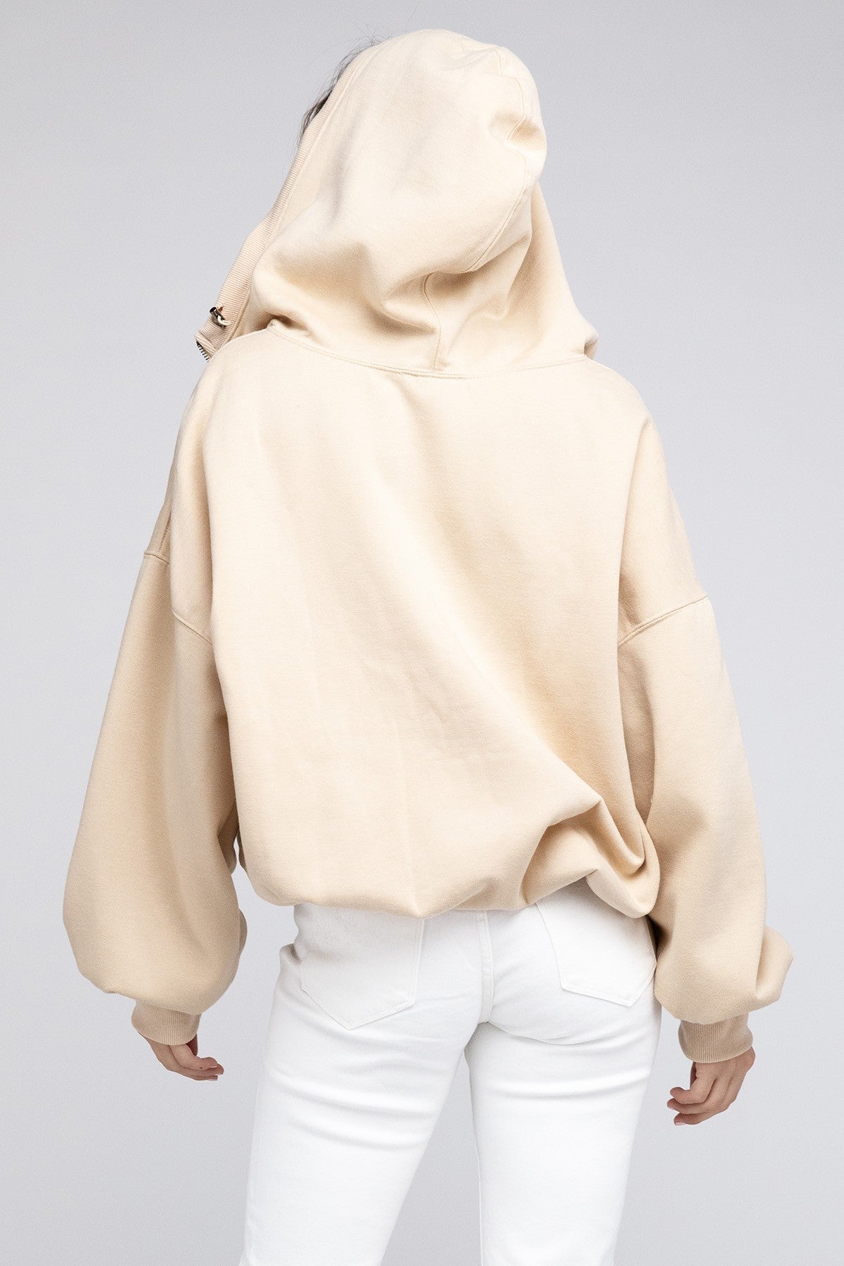 Bohemian Stitch Detailed Elastic Hem Hoodie