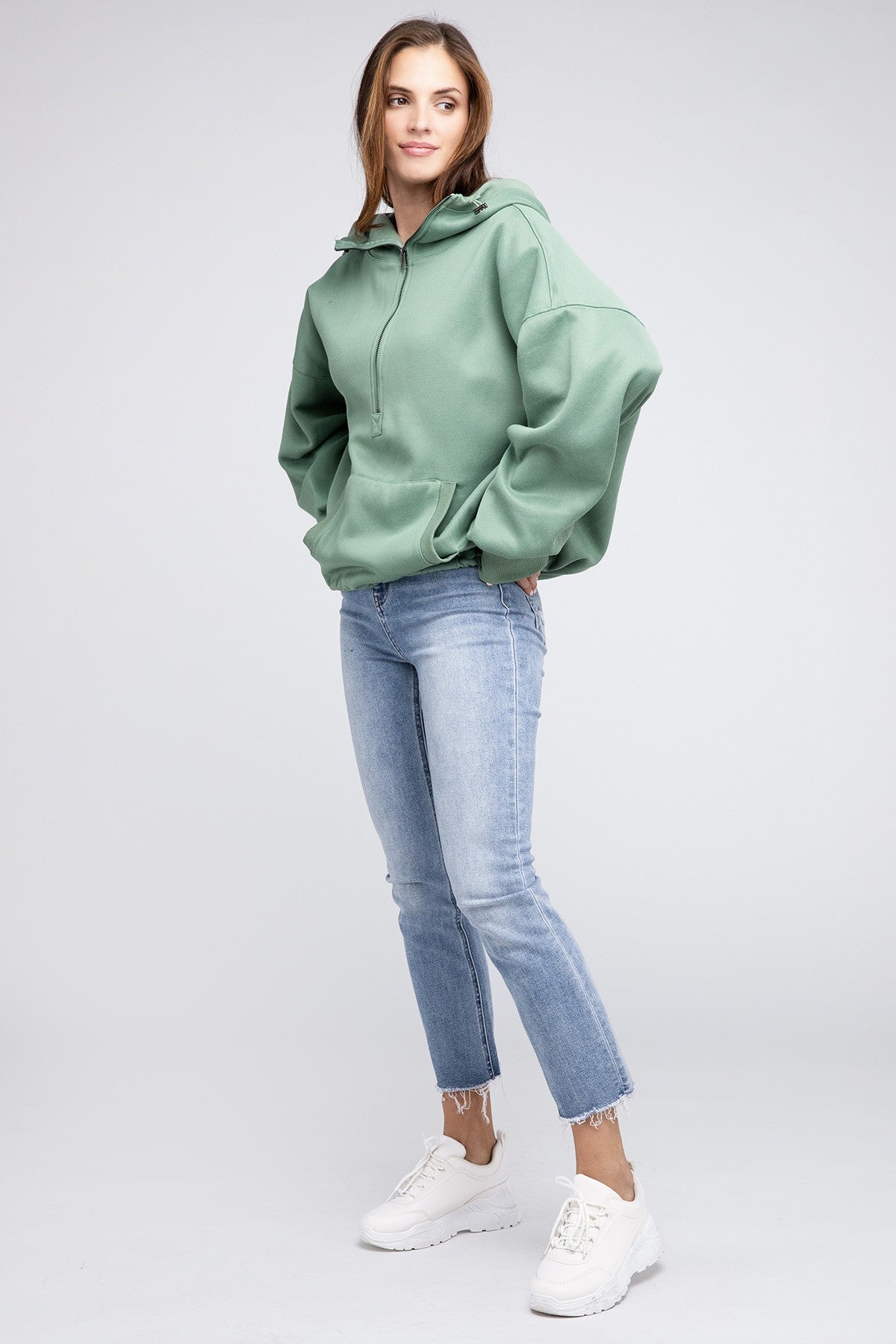 Bohemian Stitch Detailed Elastic Hem Hoodie