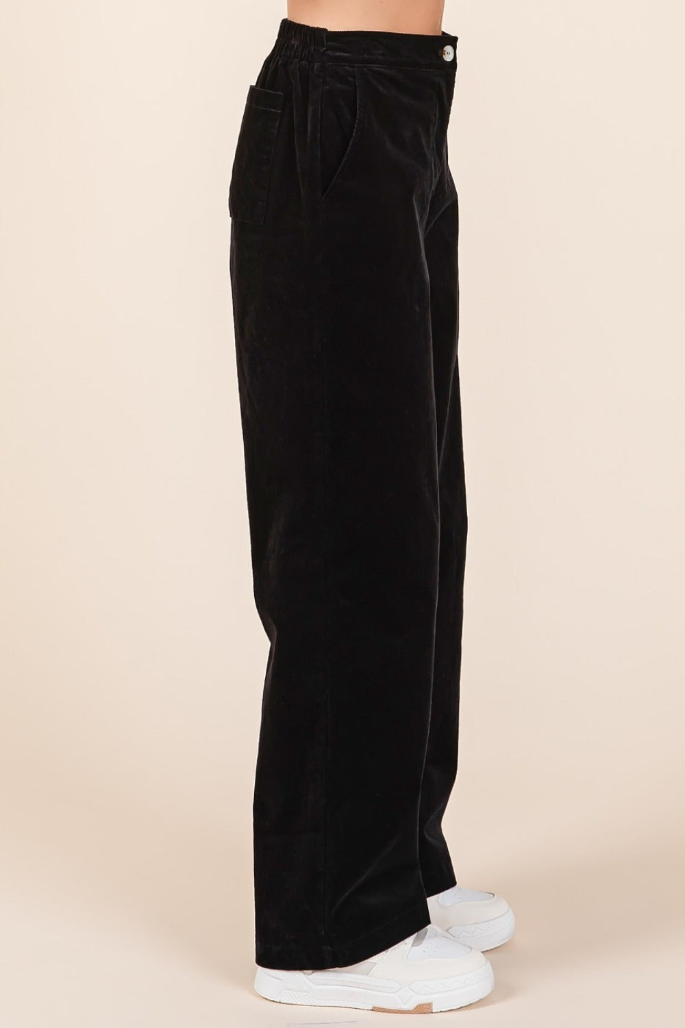 Bohemian Corduroy Back Elastic Waist Pants