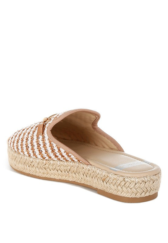 Bohemian Himari Raffia Slip-On Mules