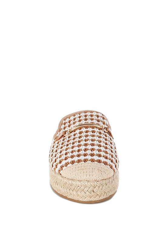 Bohemian Himari Raffia Slip-On Mules