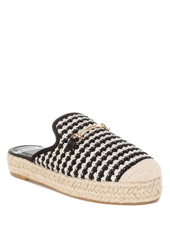 Bohemian Himari Raffia Slip-On Mules