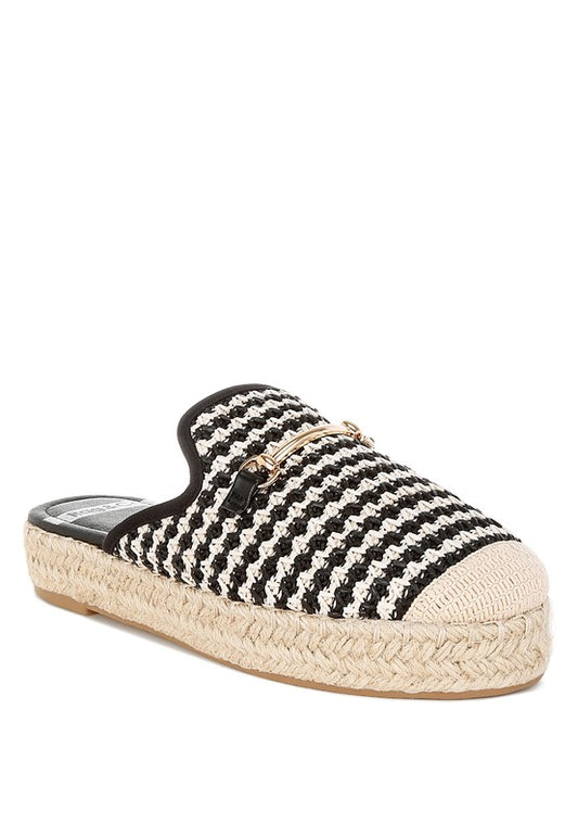 Bohemian Himari Raffia Slip-On Mules