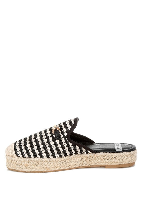 Bohemian Himari Raffia Slip-On Mules