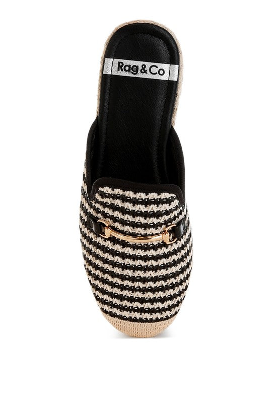 Bohemian Himari Raffia Slip-On Mules