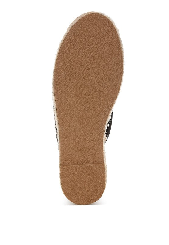 Bohemian Himari Raffia Slip-On Mules