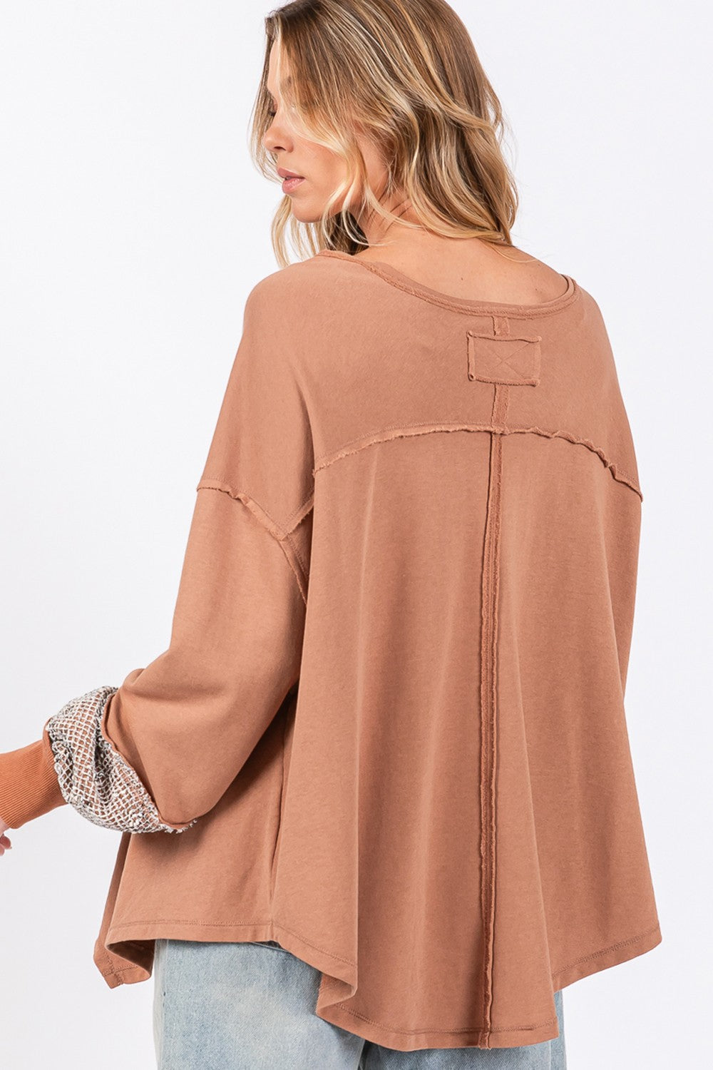 Bohemian Peace Sign Mineral Wash Terry Top