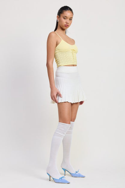 Bohemian Pleated Mini Skirt
