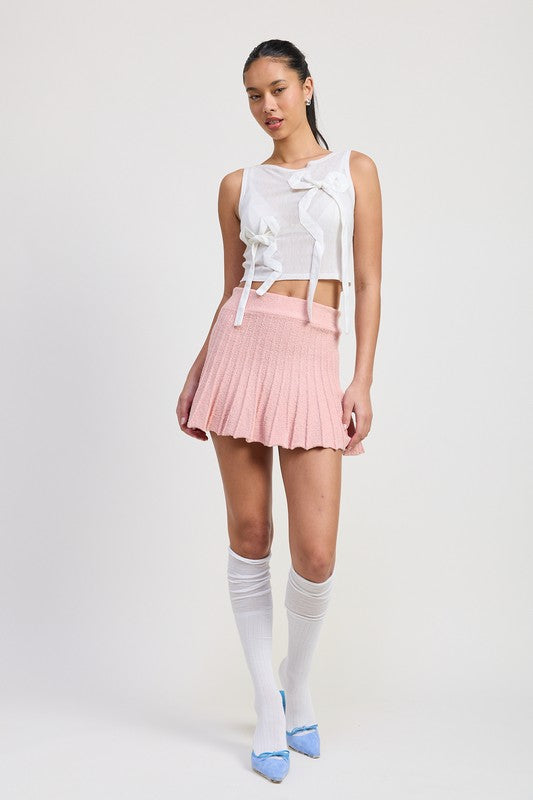 Bohemian Pleated Mini Skirt