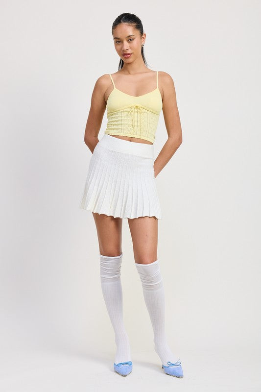 Bohemian Pleated Mini Skirt