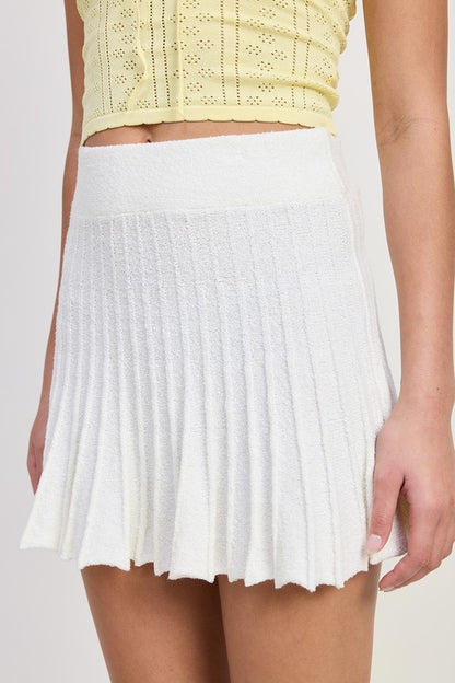 Bohemian Pleated Mini Skirt