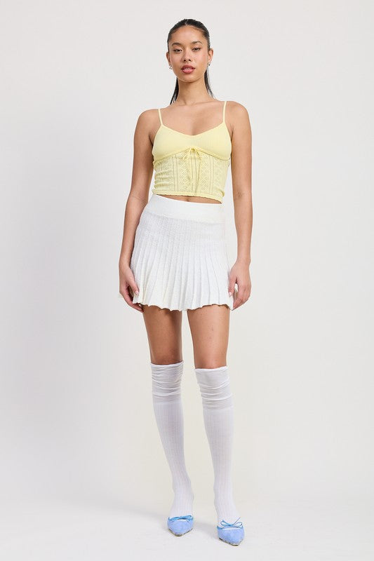 Bohemian Pleated Mini Skirt