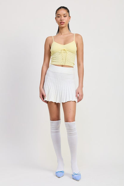 Bohemian Pleated Mini Skirt