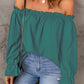 Boho Off the Shoulder Solid Color Peasant Top