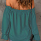 Boho Off the Shoulder Solid Color Peasant Top