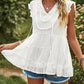 Boho Swiss Dot V-Neck Flutter Sleeves Babydoll Top