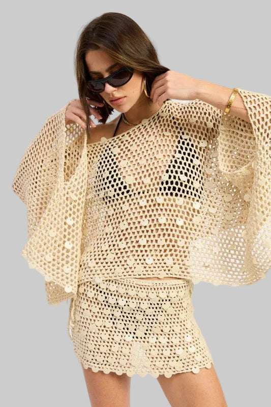 Brianna Boho Crochet Mini Skirt