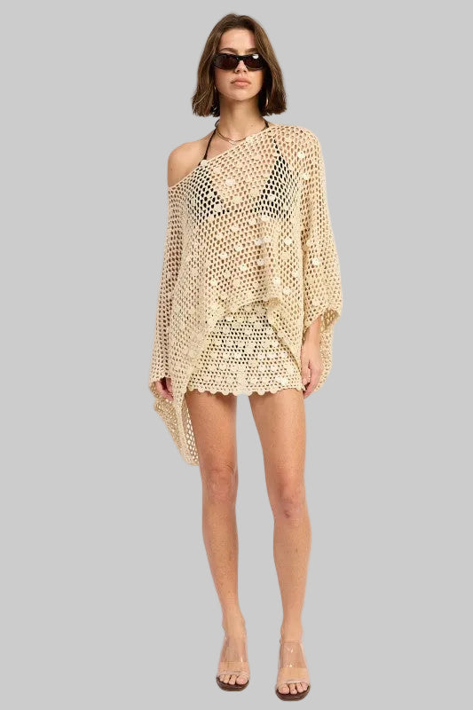 Brianna Boho Crochet Mini Skirt