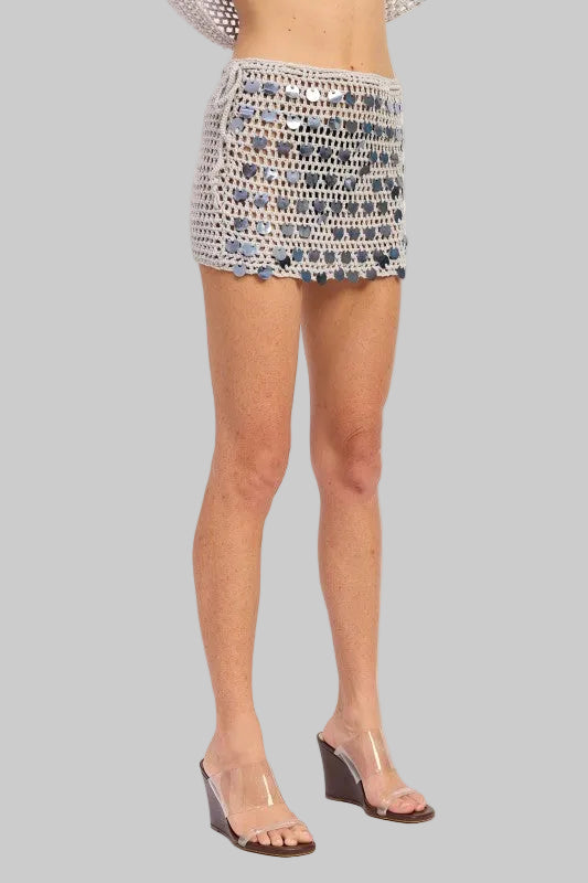Brianna Boho Crochet Mini Skirt