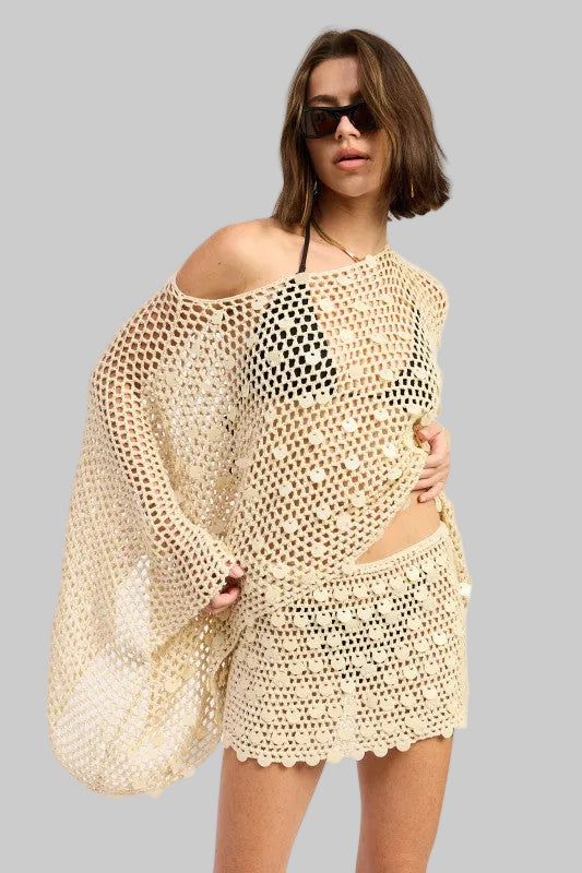 Brianna Boho Crochet Mini Skirt