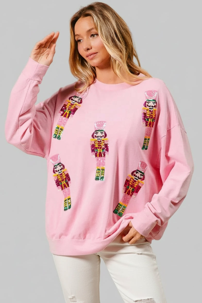 Brooklyn Sequin Nutcrackers Christmas Sweatshirt