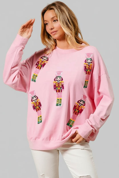 Brooklyn Sequin Nutcrackers Christmas Sweatshirt