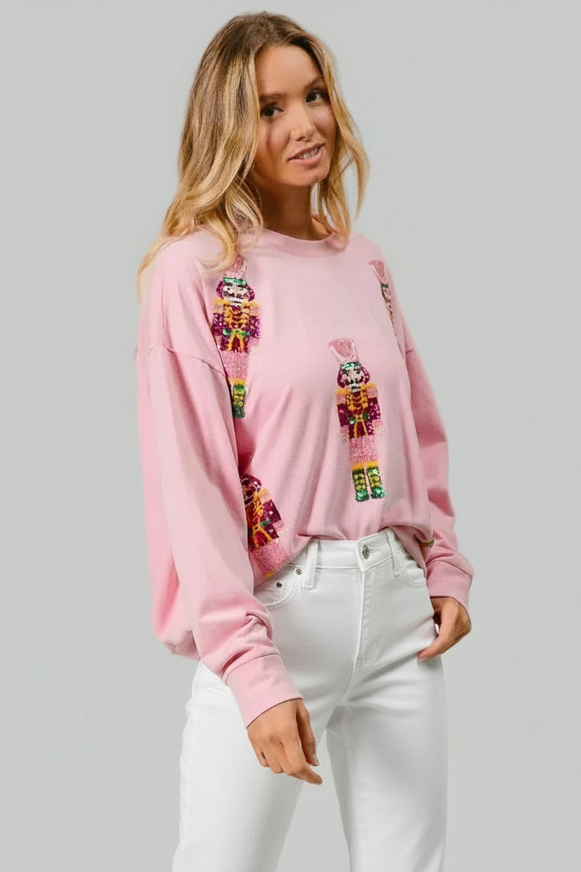 Brooklyn Sequin Nutcrackers Christmas Sweatshirt