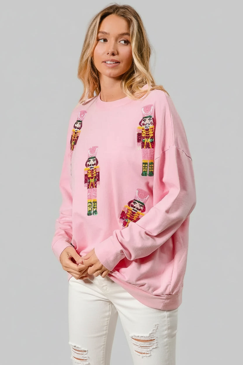 Brooklyn Sequin Nutcrackers Christmas Sweatshirt