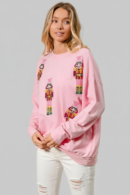 Brooklyn Sequin Nutcrackers Christmas Sweatshirt