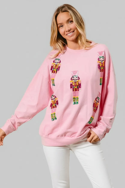 Brooklyn Sequin Nutcrackers Christmas Sweatshirt