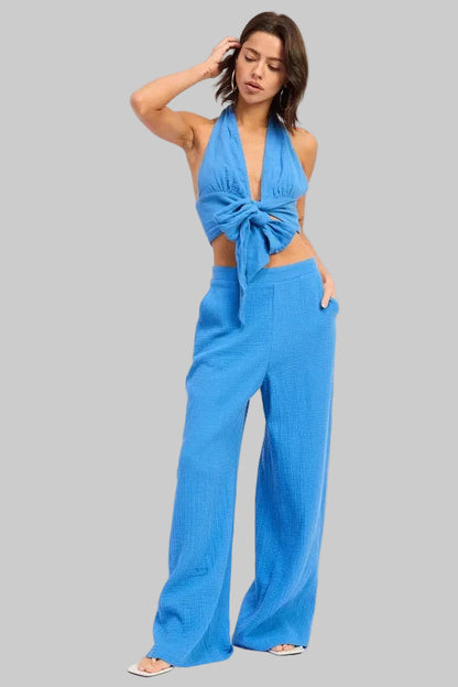 Callie Double Gauze High Waist Palazzo Pants